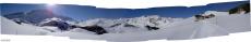 Panorama of Bivio seen from Parschains, Switzerland